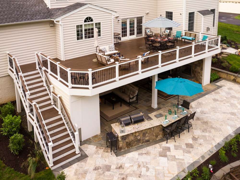 deck with patio and outdoor kitchen