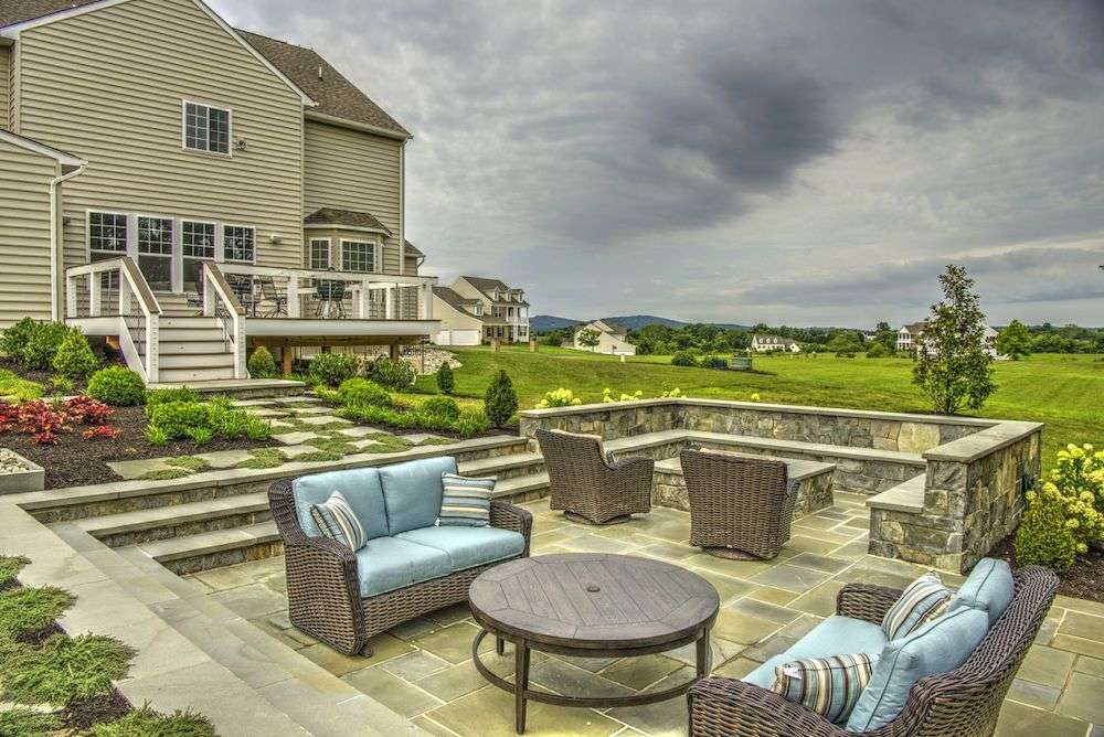 patio with seating