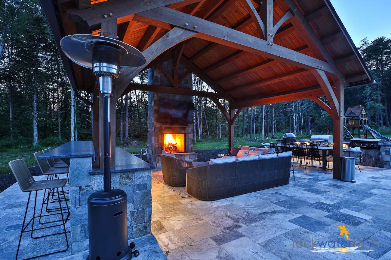 fireplace with pavilion