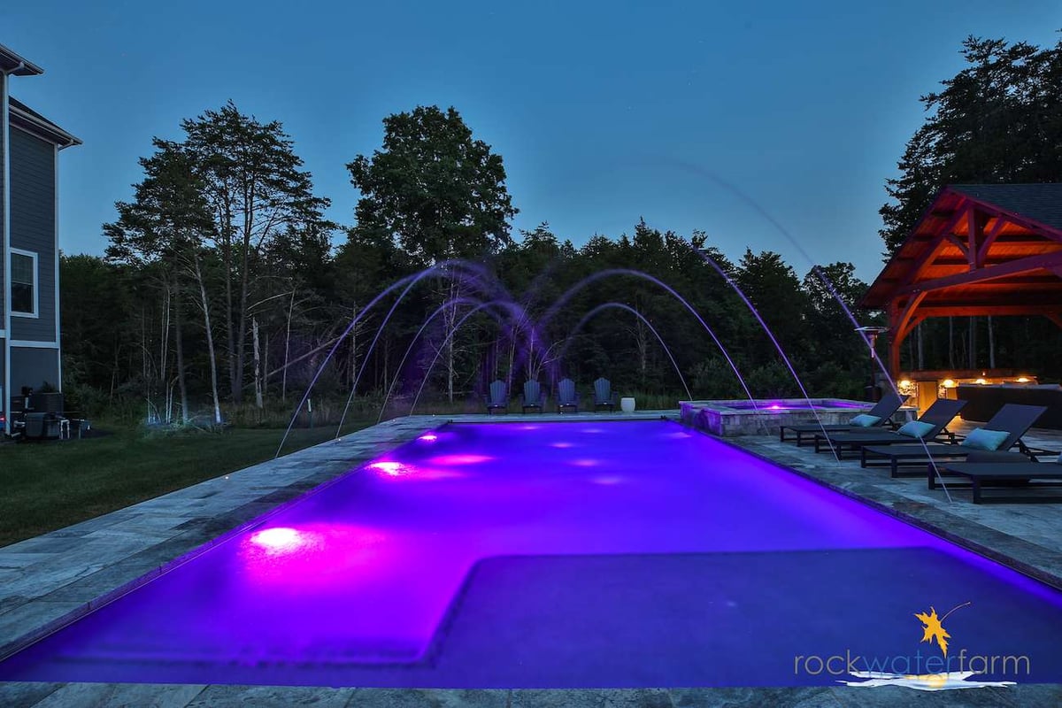pool with night lighting