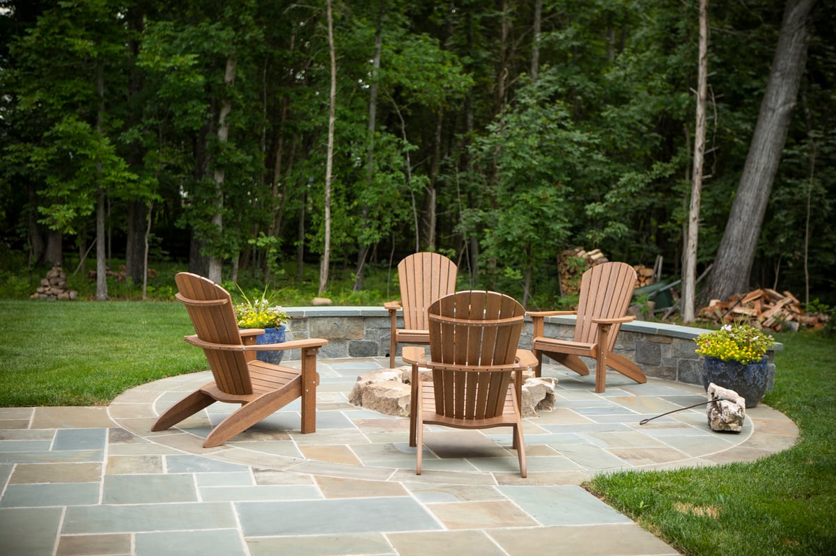 patio with firepit and chairs